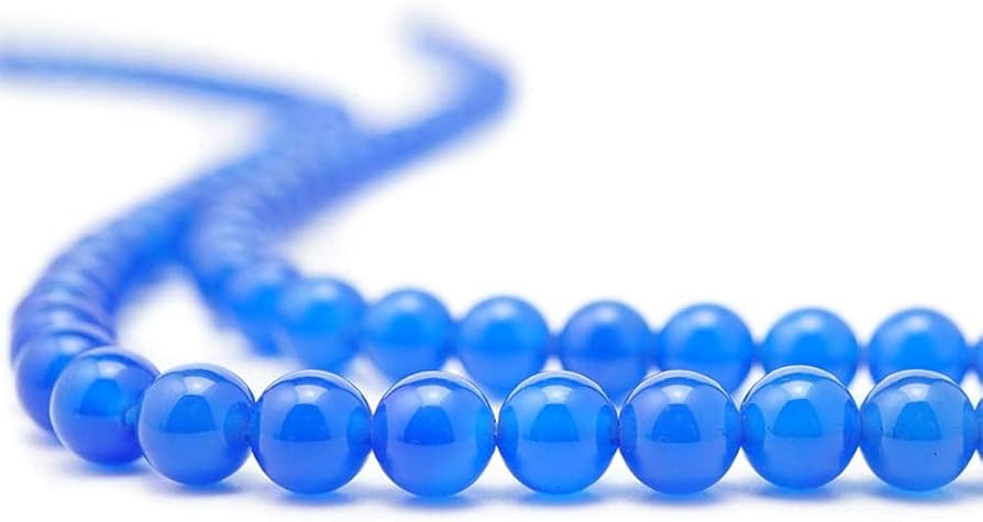 Amazon.co.jp: ブルーアゲート 瑪瑙 青 メノウ 8mm ビーズ 丸 連売